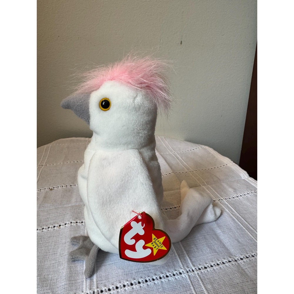 Vintage 1997 Ty Beanie Baby Kuku Cockatoo • Retired Collectible Plush